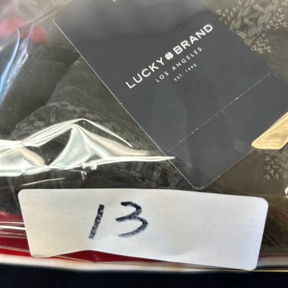 Lucky brand Embroidered V-Neck / NWT charcoal grey blouse top SP - Picture 13 of 13